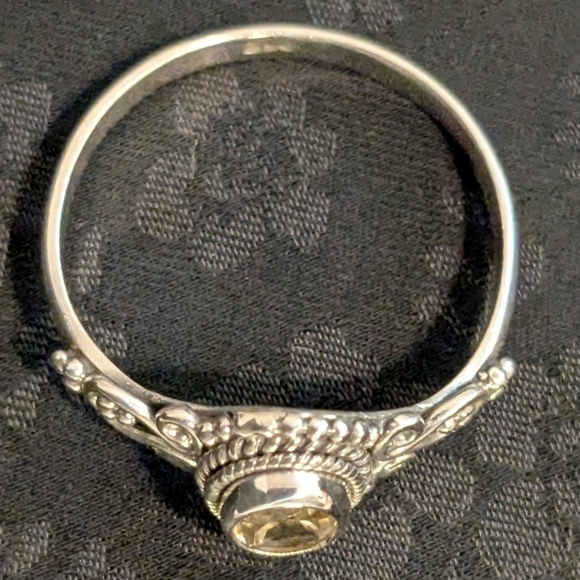 Geniune 925 Sterling Silver Citrine Ring Size 11 - Picture 5 of 10